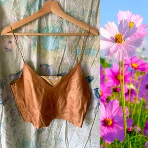 Zara Trafaluc Faux Leather Crop Tank